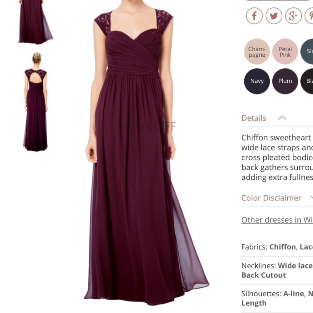 Wine Bridesmaids Formal Prom Dress Levkoff NWT